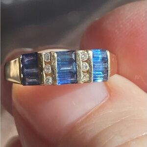 Baguette Sapphire & Diamond
Band Ring 14K Yellow Gold 6.5
   ***PRICE IS FIRM***